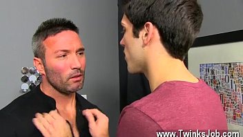 Preview 1 of Shivaji Picture - Twink sex He gets on his knees and sucks Brock&#039_s salami before the