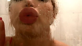 Preview 2 of Double Timing Wife Lucia Love - Nikki Benz Soaps Up Her Tits &amp_ Masturbates Her During Shower Time!