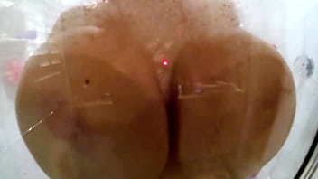 Preview 4 of Double Timing Wife Lucia Love - Nikki Benz Soaps Up Her Tits &amp_ Masturbates Her During Shower Time!