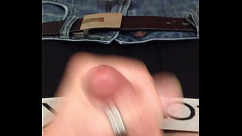 Preview 1 of Mom Undress Make Sin Cum - So horny at work,  stroking my shaved smooth cock :)