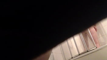 Preview 4 of Smll Boy Fuck Aunty - Spying On My Flatmates Beautiful Genitals In The Shower Under Door