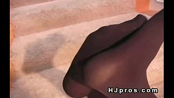 Preview 3 of A Animal Sax Video - Brunette shows pussy closeup through sheer pantyhose