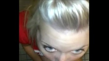 Preview 4 of Xxxxxnnnxxxx Vido - Blonde sucks dick in the bathroom Iphone
