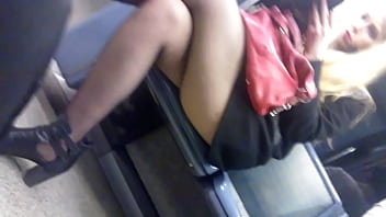 Preview 3 of Indian Rail Xnxx - No skirt blonde and short coat in subway