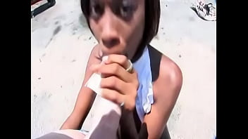 Preview 3 of Dads Sons - Ebony Babe Hydie Waters Public Fucking in BWC