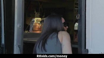 Preview 1 of Diner Wife - Desperate teen naked in public and fucks to pay rent 6