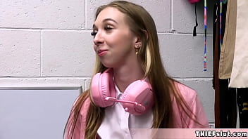 Preview 2 of Mu Sister Drunk - Cute game streamer teen Breezy Bri caught shoplifting and now her tiny teen pussy will be destroyed