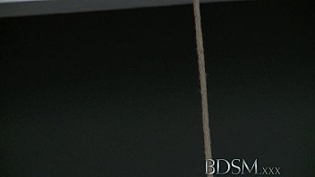 Preview 3 of Wearing Tights In Various - BDSM XXX Slave boy in straight jacket and anal hook swings brick from his balls to please his Mistre