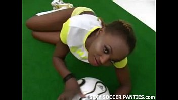 Preview 3 of Diner Tabale - Sporty soccer girl teasing in nothing but panties
