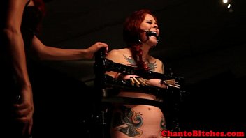 Preview 2 of Sixe Xxx Videon - Gagged sub has her tits punished by femdom