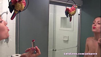 Preview 1 of Sylvie Solo - YouPorn - She sucks cock POV while putting lipstick on til cumshot facial