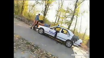 Preview 2 of Boy Friend Cums On Sexy Gal - Mercedes Fucks and Sucks Two Guys in Uniform While Outdoors