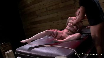 Preview 1 of Perckednt Xxxx - Tied up in rope tattooed redhead babe fucked
