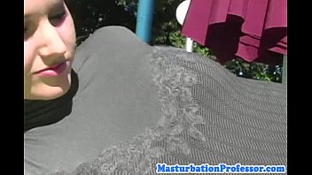 Preview 1 of Skin Diamond Sexy - Beautie in pantyhose outdoor stripping