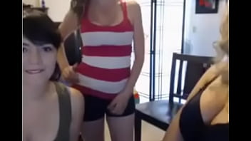 Preview 4 of Free Sex On The Bed - 3 Cute Girls Stripping