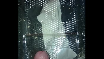 Preview 1 of Desi Lip Smooching - Nice cum in plastic tray after wanking for 4 hours