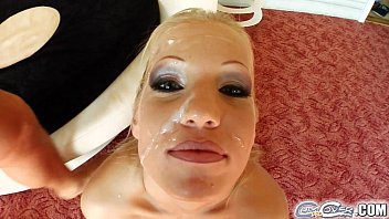 Preview 4 of Filming My Cuckold Milf - Cum For Cover Cum shower covers sexy blondes face