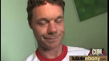 Preview 1 of Find Gay Boy Fuck A Hors - Ebony gets group cumshots 18