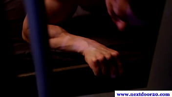 Preview 2 of Remote Vibrator Outside Orgasm - Muscular prison jocks enjoy anal fucking