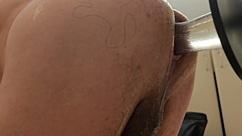 Preview 1 of Anal Pain Anal - Fisting my mancunt with a woman hand dildo mounted on my fucking machine