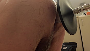Preview 4 of Anal Pain Anal - Fisting my mancunt with a woman hand dildo mounted on my fucking machine