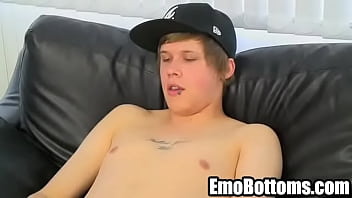 Preview 3 of Japan A Sister And Grandpa - Emo twink Nick St. James tugs on his hard cock024 1