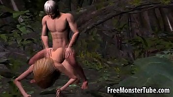Preview 4 of Joe Eren Big - Sexy 3D cartoon blonde gets fucked hard outdoorsoodForest-high 1
