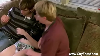 Preview 1 of Blonde D Ass - Amazing gay scene Aron,  Kyle and James are suspending out on the