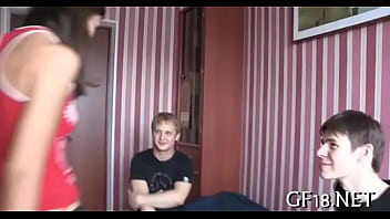 Preview 2 of Sex In The Cinema Theatre - Stare at this brunette hair stranger banging