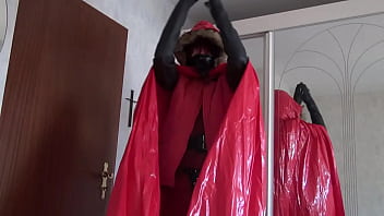 Preview 4 of Hindi Xxx69 - bella in red rubberlined suit