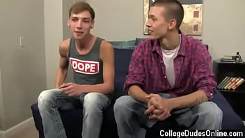 Preview 2 of Marina Beau - Twink video Marco jerks himself until he cums all over and Jordan