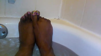 Preview 2 of Tiny Tits Teen Solo - hot and wet pretty feet