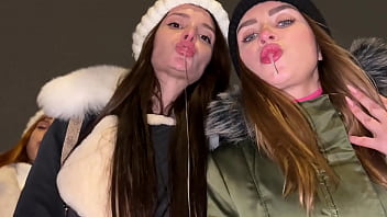 Preview 2 of Sex In Disco Club Party Grup - Amateur Public POV Foursome Spitting Humiliation In Winter