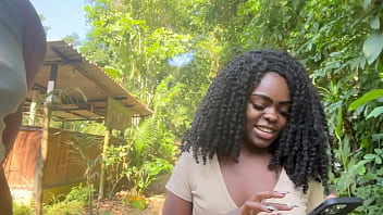 Preview 2 of Sanny Leony Pon Hab - Eu e meu amigo levamos a pretinha gostosa para cachoeira e demos pau para ela