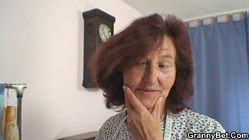 Preview 2 of Adrian Chechik Gaping - Sewing granny jumps on his cock