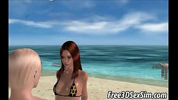 Preview 3 of Trk Kapali Orjinal Porno - Hot 3D brunette babe gets fucked hard on the beach