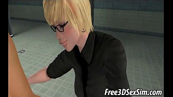 Preview 2 of Blcak Jipun - 3D lesbian babe getting fingered in the locker room