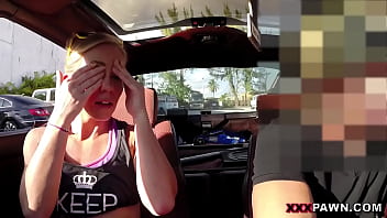 Preview 3 of Licking Mistress Talking Phone - Blonde bimbo tries to sell car,  sells herself