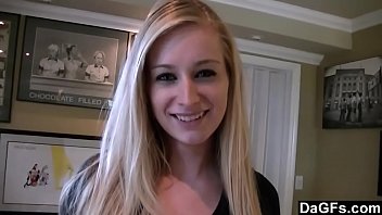 Preview 1 of Sunny Leon Big Bobs Sec - Amazing blonde babe dicked on her bed by a lucky dude