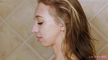 Preview 2 of School Girl In Urdu - Sweet Teen Blonde took a shower