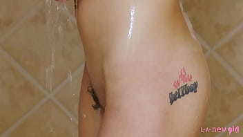 Preview 4 of School Girl In Urdu - Sweet Teen Blonde took a shower