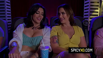 Preview 1 of Indian Bahan Bhai Sex - Hot trans girl Ariel Demure fucks busty Siri Dahl at the cinema