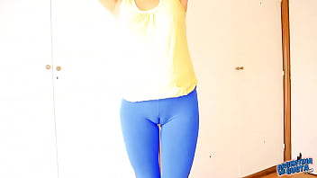 Preview 2 of Homemade Bbc Interacial - Round Ass Teen! In Tight Spandex Leggins! Best Cameltoe!