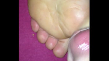 Preview 2 of White Men Fuck Animal - Cum on her feet last night