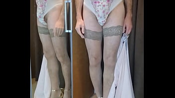 Preview 1 of Mia Khalifa 2018 Sex - Crossdresser wearing matching spring lingerie and masturbates in it