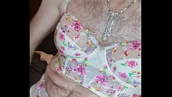 Preview 4 of Mia Khalifa 2018 Sex - Crossdresser wearing matching spring lingerie and masturbates in it