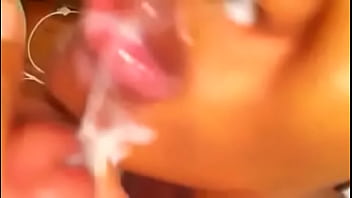 Preview 3 of Teer Caunter - Pretty chick takes a huge Cumshot to the face.