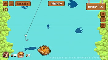 Preview 2 of Pennis Operation By Girl - MERMAID FISHING - LEVEL 10