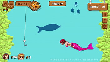 Preview 3 of Pennis Operation By Girl - MERMAID FISHING - LEVEL 10