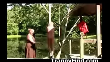 Preview 2 of Fine And - crossdresser spanked outdoors